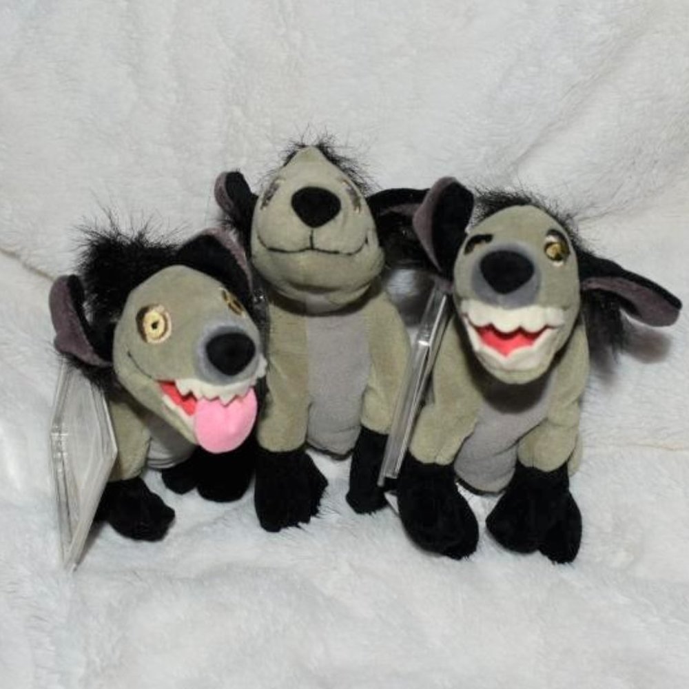Disney Lion King 3 Hyenas Shenzi Bonzai & Ed Highly Collectible Bean Bag Plush